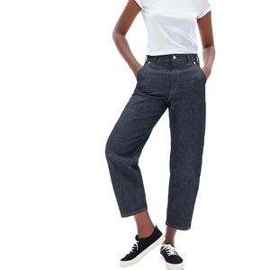 Everlane The Arc Jeans Dark Wash Womens Size 33 High Rise Curved Leg Cropped